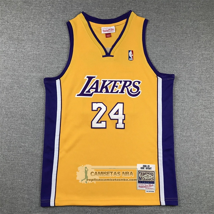 Camiseta Nino Los Angeles Lakers Kobe Bryant NO 24 Mitchell & Ness 2008-09 Amarillo